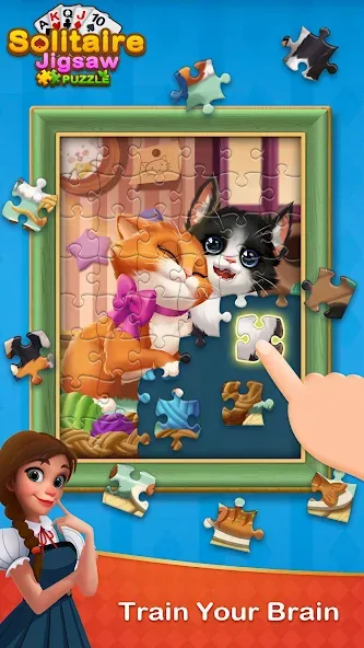 Solitaire Jigsaw Puzzle [MOD: безлимитные подсказки и открыты пазлы] Screenshot 1