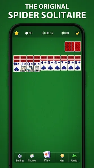 Spider Solitaire Classic [MOD: без рекламы и подсказки доступны] Screenshot 1