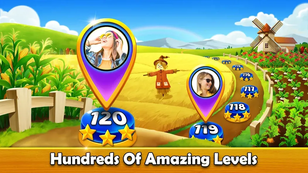Solitaire Tripeaks - Farm Trip [MOD: безлимитные монеты и все уровни] Screenshot 3