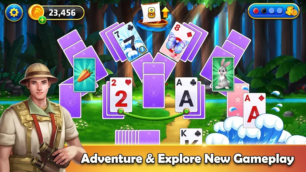 Tripeaks Solitaire - Home Town [MOD: безлимитные монеты и подсказки] Screenshot 2