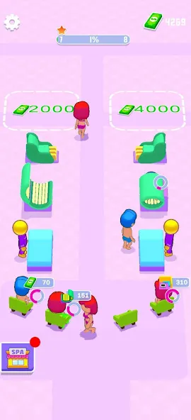 IDLE Spa Salon - 3D Arcade [MOD: безлимитные деньги и все услуги открыты] Screenshot 2