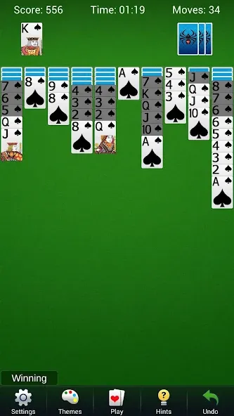 Spider Solitaire - Card Games [MOD: без рекламы и все масти открыты] Screenshot 1