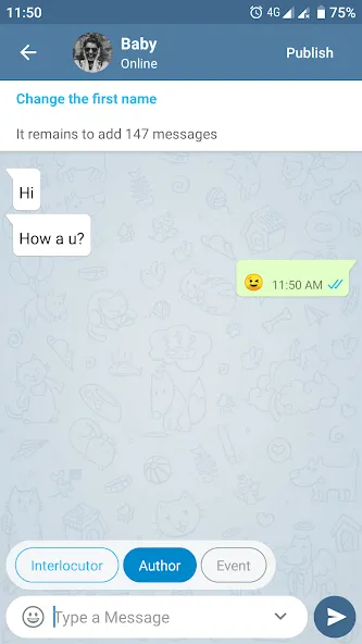 Fake Chat Messenger — TeleFake [MOD: реалистичные фейковые переписки без ограничений] Screenshot 4