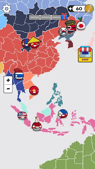 Country Balls: World War [MOD: безлимитные ресурсы и усиленная армия] Screenshot 2