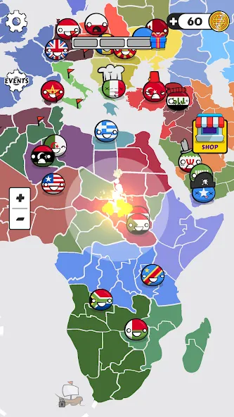 Country Balls: World War [MOD: безлимитные ресурсы и усиленная армия] Screenshot 4