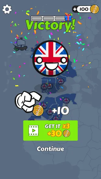 Country Balls: World War [MOD: безлимитные ресурсы и усиленная армия] Screenshot 5