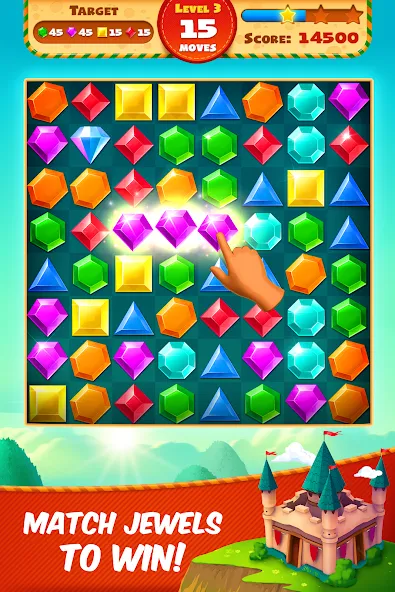 Jewel Empire : Quest &amp; Match 3 [MOD: безлимитные монеты и жизни] Screenshot 1