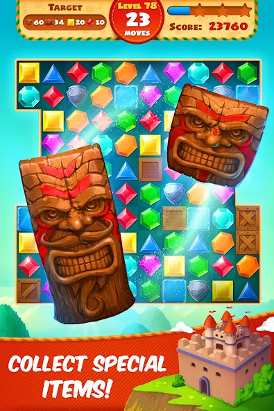 Jewel Empire : Quest &amp; Match 3 [MOD: безлимитные монеты и жизни] Screenshot 2