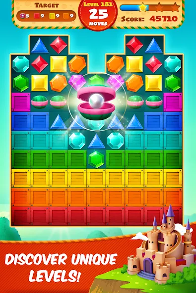 Jewel Empire : Quest &amp; Match 3 [MOD: безлимитные монеты и жизни] Screenshot 3