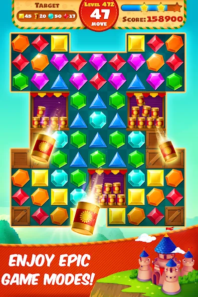 Jewel Empire : Quest &amp; Match 3 [MOD: безлимитные монеты и жизни] Screenshot 5