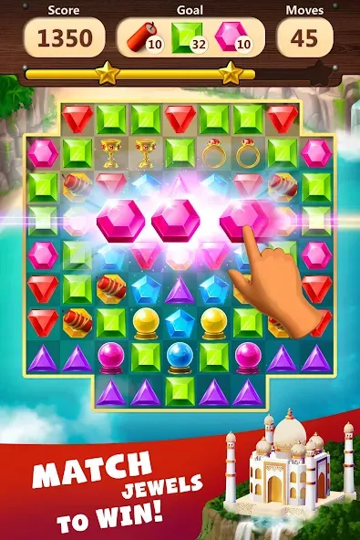 Jewels Planet - Match 3 Puzzle [MOD: без рекламы и бесконечные жизни] Screenshot 1
