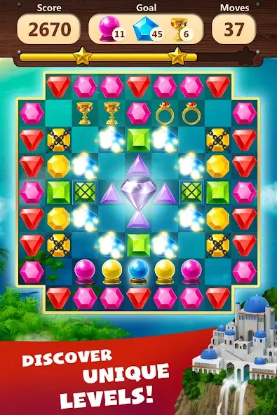 Jewels Planet - Match 3 Puzzle [MOD: без рекламы и бесконечные жизни] Screenshot 3