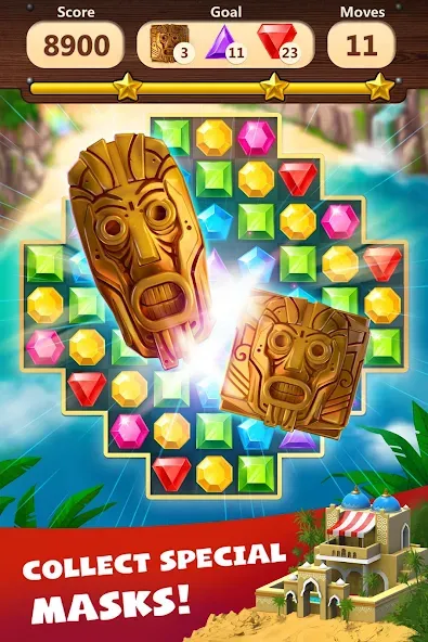 Jewels Planet - Match 3 Puzzle [MOD: без рекламы и бесконечные жизни] Screenshot 5
