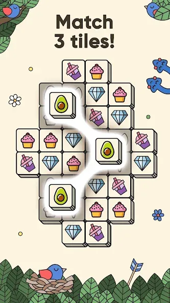 3 Tiles - Tile Matching Games [MOD: безлимитные подсказки и жизни] Screenshot 1