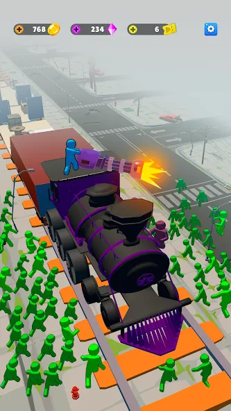 Train Defense: Zombie Game [MOD: безлимитные ресурсы и усиленная защита] Screenshot 1