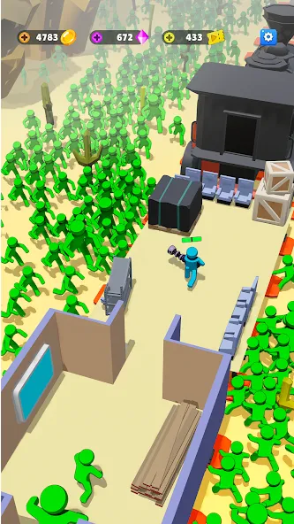 Train Defense: Zombie Game [MOD: безлимитные ресурсы и усиленная защита] Screenshot 2