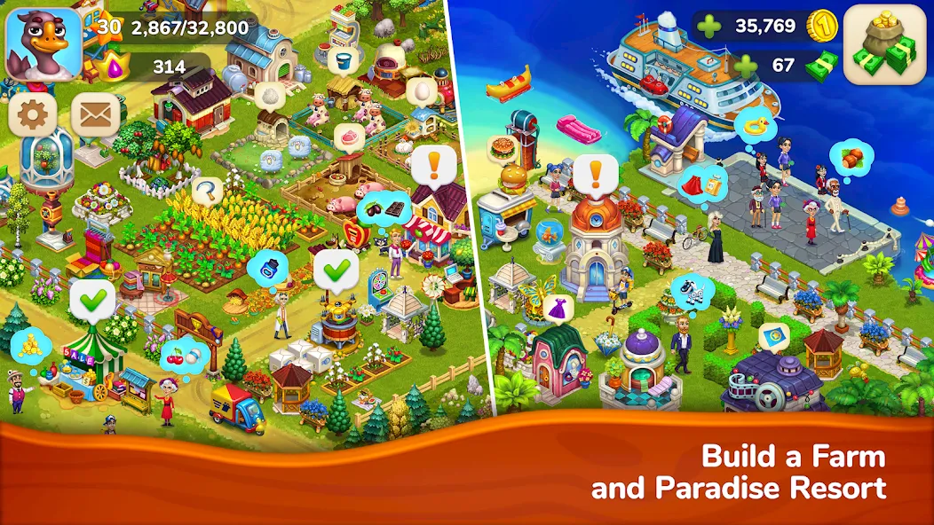 Farmington – Farm game [MOD: безлимитные монеты и ресурсы] Screenshot 2