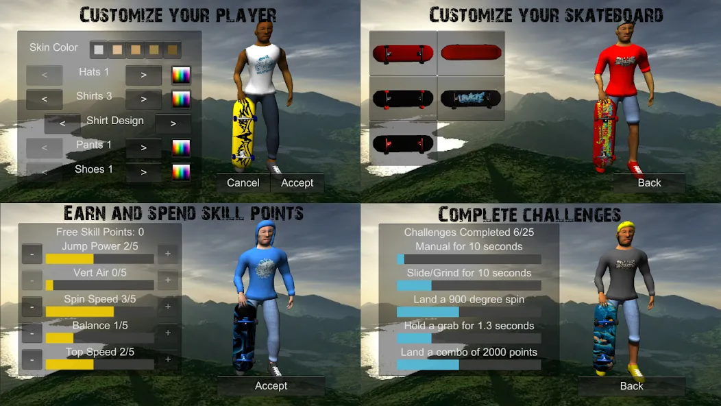 Skating Freestyle Extreme 3D [MOD: безлимитные деньги и все трюки открыты] Screenshot 5