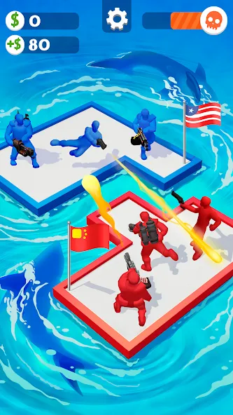 War of Rafts: Crazy Sea Battle [MOD: безлимитные ресурсы и усиленный плот] Screenshot 2