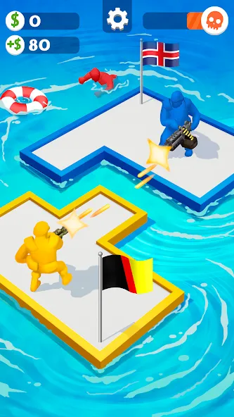 War of Rafts: Crazy Sea Battle [MOD: безлимитные ресурсы и усиленный плот] Screenshot 3