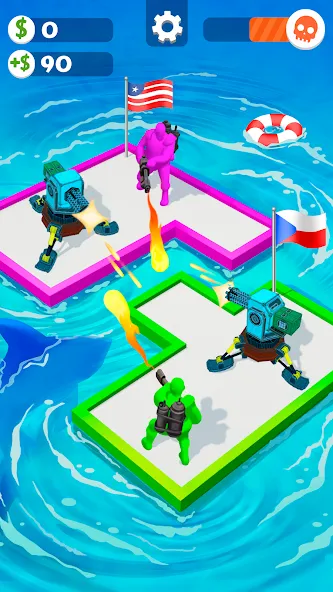 War of Rafts: Crazy Sea Battle [MOD: безлимитные ресурсы и усиленный плот] Screenshot 4
