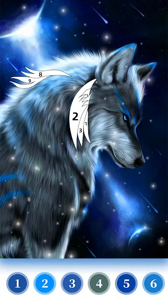 Wolf Coloring Book Color Game [MOD: разблокированы все раскраски и цвета] Screenshot 2