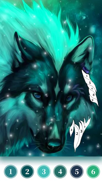 Wolf Coloring Book Color Game [MOD: разблокированы все раскраски и цвета] Screenshot 3