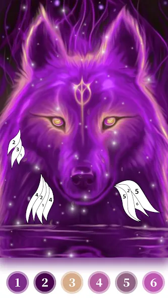Wolf Coloring Book Color Game [MOD: разблокированы все раскраски и цвета] Screenshot 4