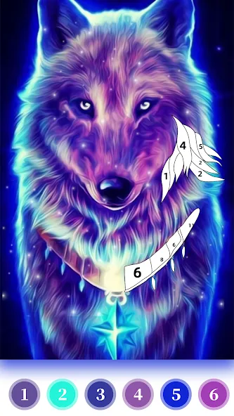 Wolf Coloring Book Color Game [MOD: разблокированы все раскраски и цвета] Screenshot 5