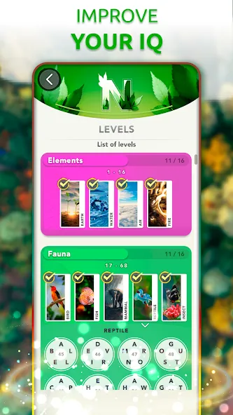 Word Connect - Words of Nature [MOD: безлимитные подсказки и открытые уровни] Screenshot 5