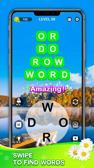 Word Connect - Train Brain [MOD: безлимитные подсказки и монеты] Screenshot 1