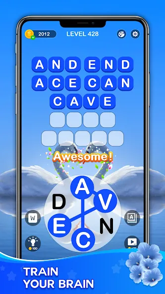 Word Connect - Train Brain [MOD: безлимитные подсказки и монеты] Screenshot 2