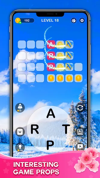 Word Connect - Train Brain [MOD: безлимитные подсказки и монеты] Screenshot 3