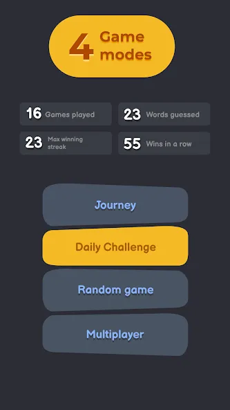 Wordly - unlimited word game [MOD: безлимитные попытки и подсказки] Screenshot 3