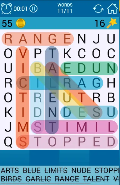 Word Search [MOD: безлимитные подсказки и открыты все уровни] Screenshot 1