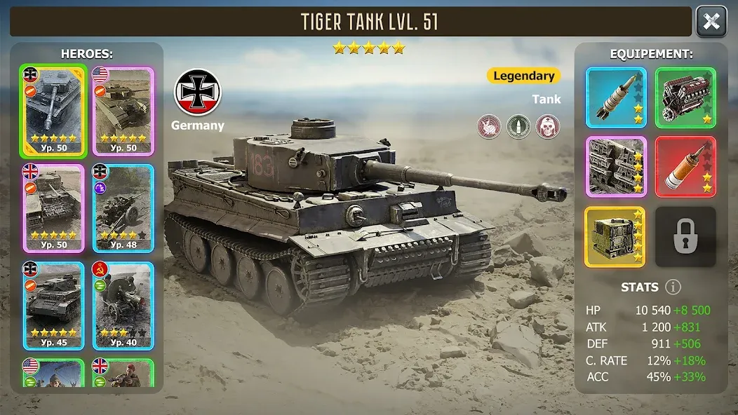 Heroes of Wars: WW2 Battles (2 [MOD: безлимитные ресурсы и усиленная армия] Screenshot 2