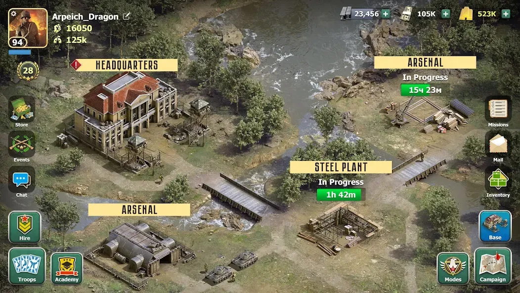 Heroes of Wars: WW2 Battles (2 [MOD: безлимитные ресурсы и усиленная армия] Screenshot 5